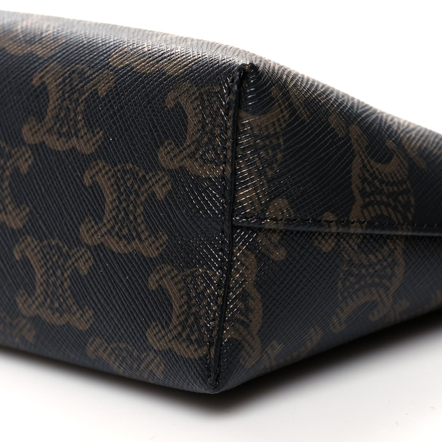 Triomphe Canvas Calfskin Small Zipped Pouch Tan