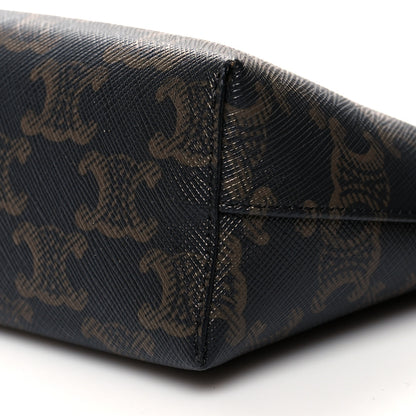 Celine Triomphe Canvas Calfskin Small Zipped Pouch Tan 9 of 9