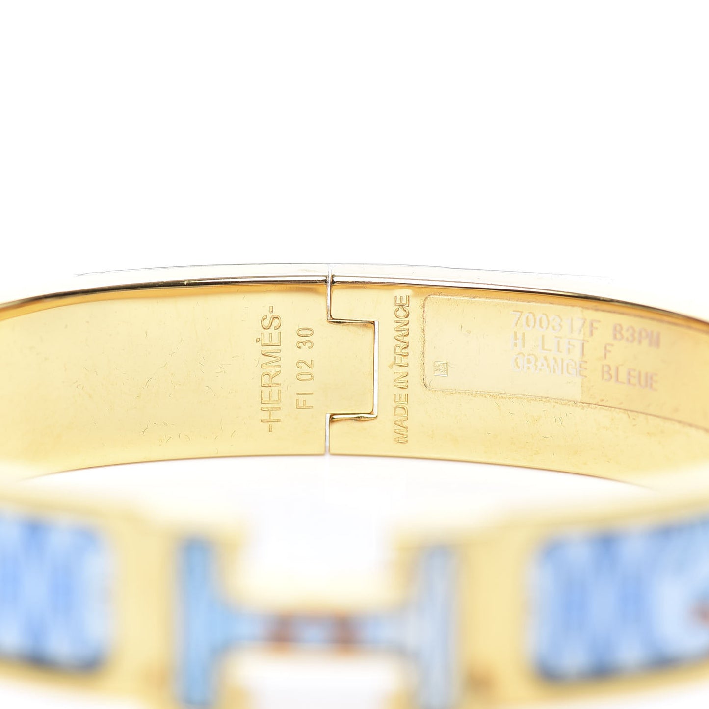 Enamel Narrow Print H Lift Clic Clac H Bracelet PM Orange Blue
