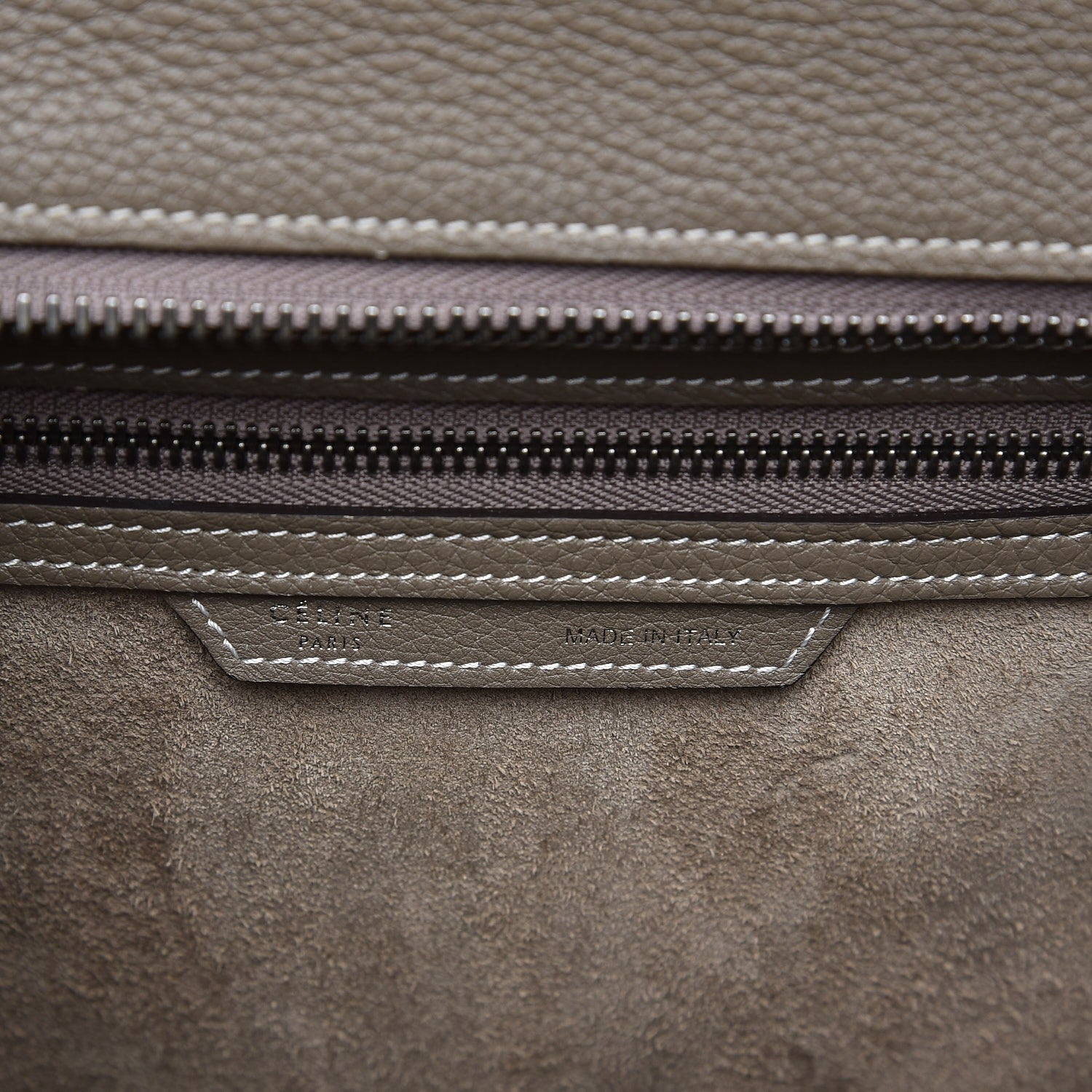 Celine Drummed Calfskin Micro Luggage Souris 6 of 10