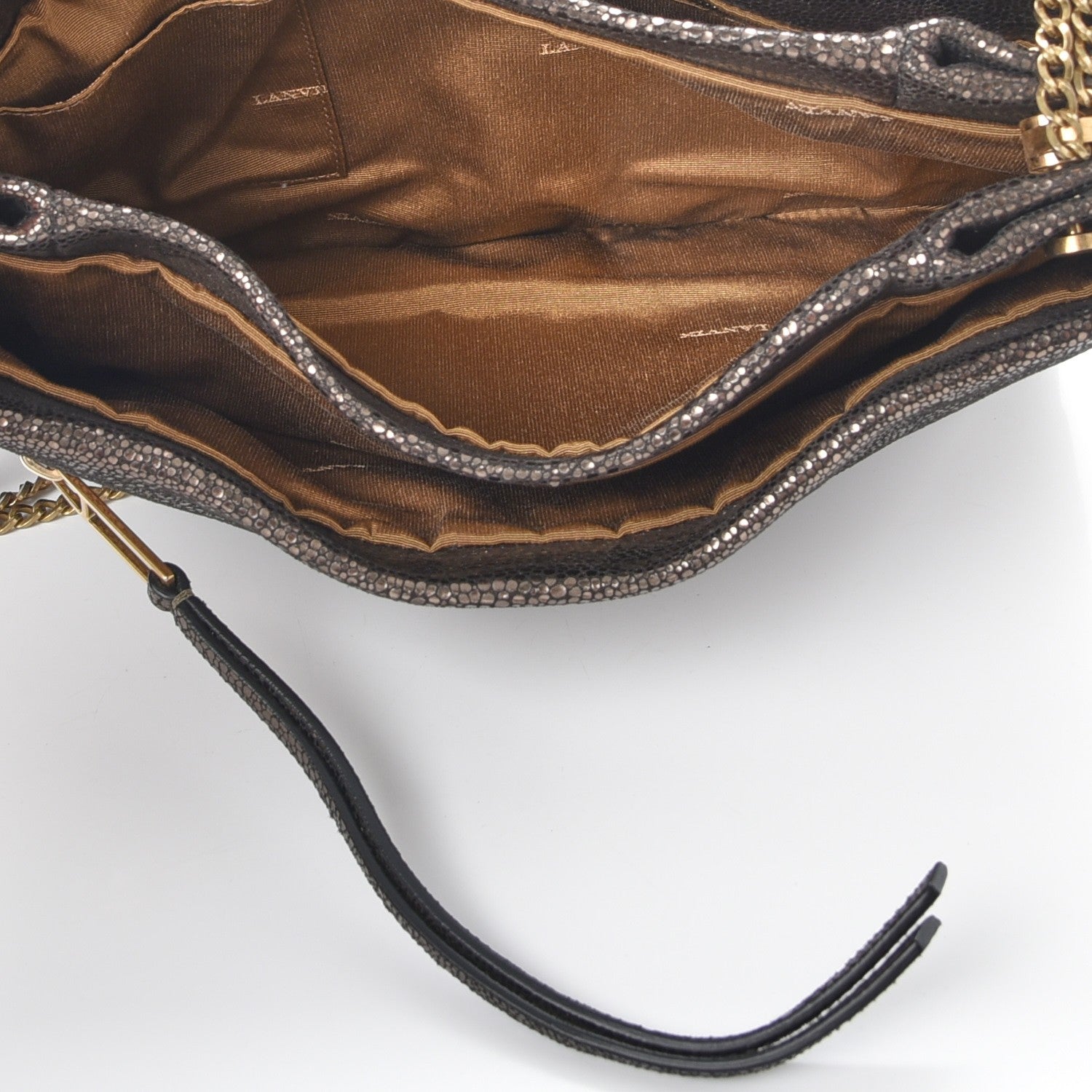 Lanvin Metallic Lambskin Medium Sugar Flap Shoulder Bag Bronze 6 of 8