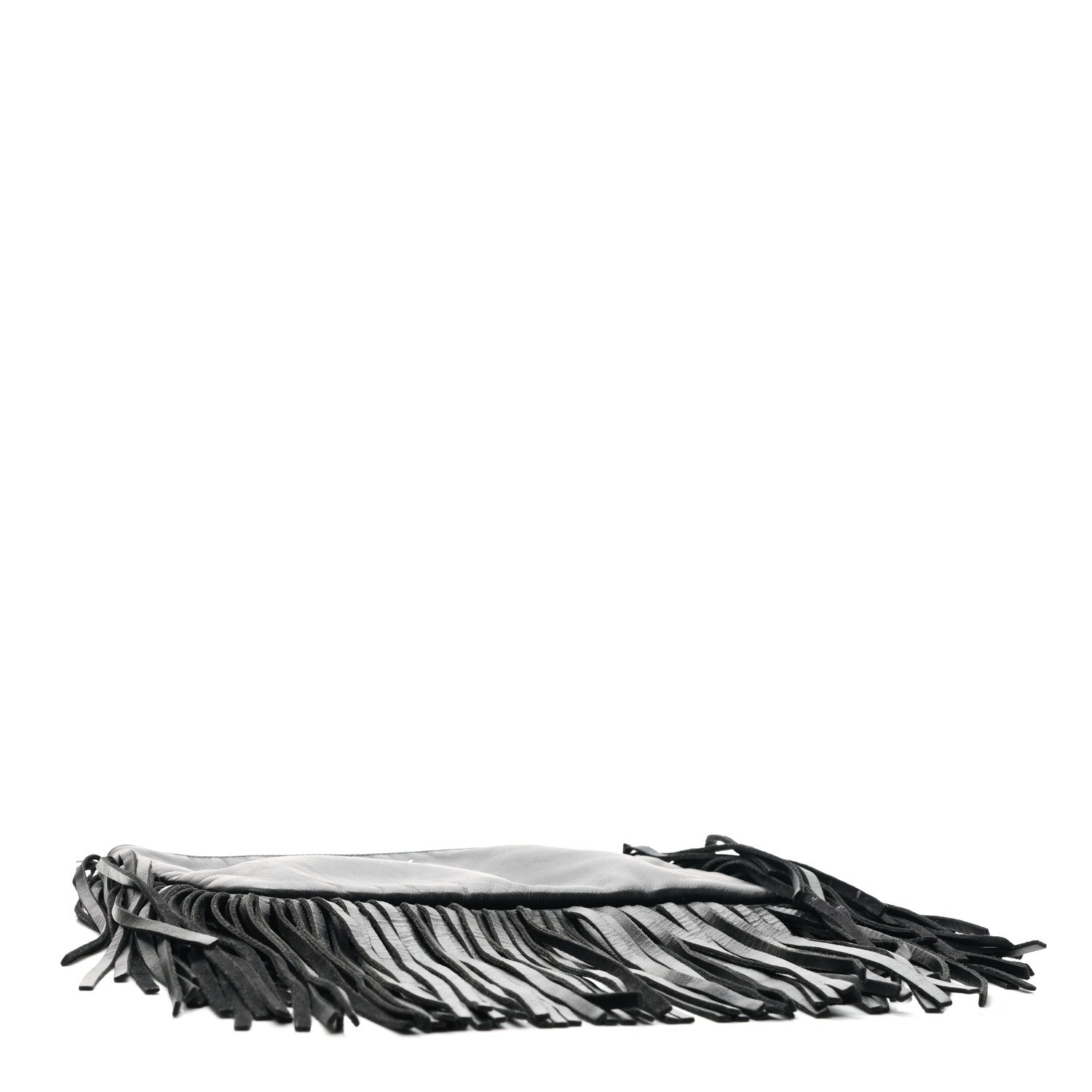 Saint Laurent Calfskin Monogram Fringe Pouch Black 4 of 13