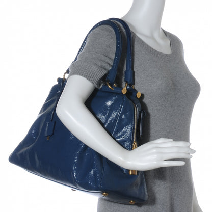 Saint Laurent Textured Patent Medium Majorelle Blue 2 of 7