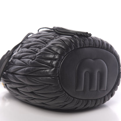 Miu Miu Nappa Matelasse Bucket Bag Black 9 of 10
