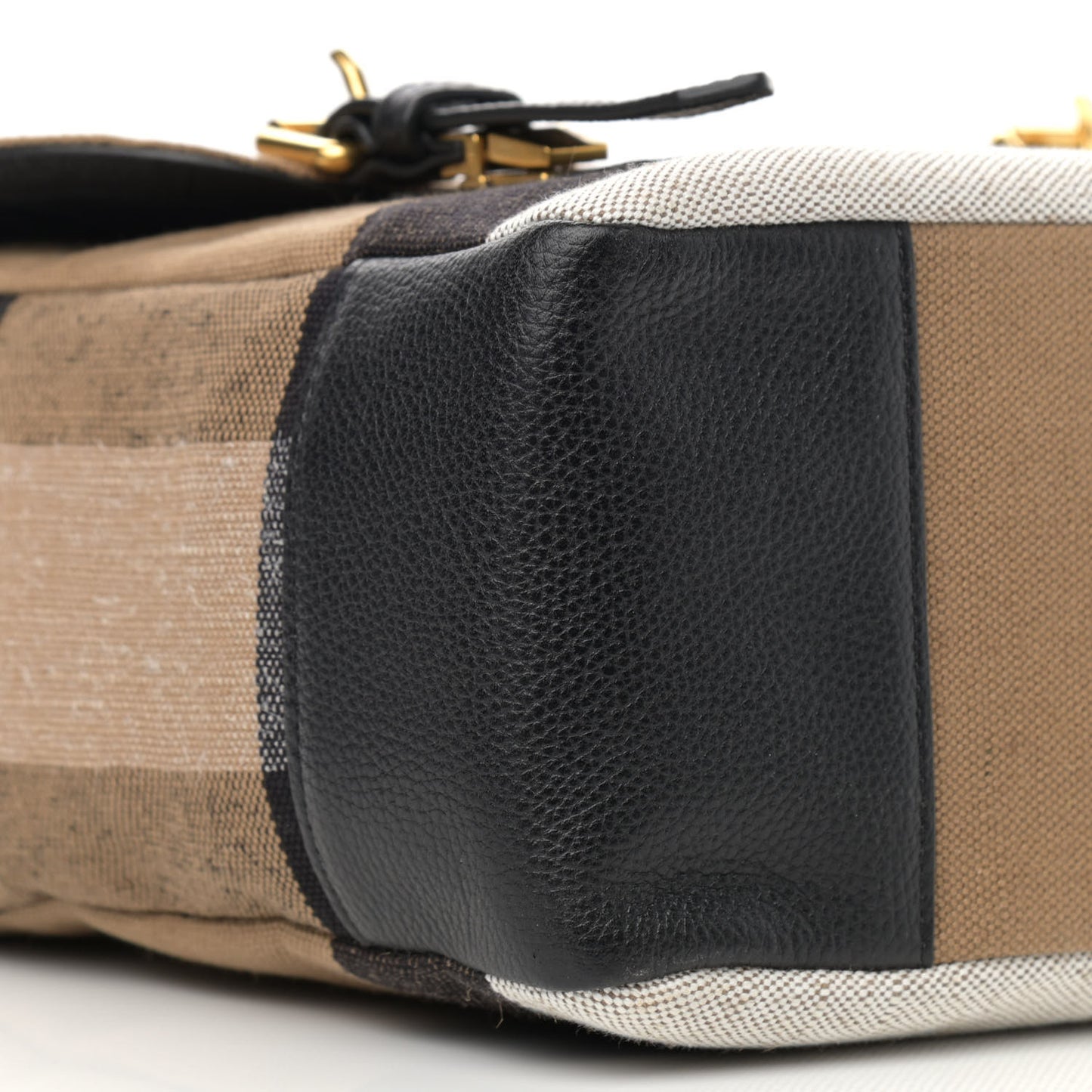 Canvas Mega Check Small Baildon Messenger Bag Black
