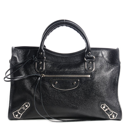 Balenciaga Chevre Silver Metallic Edge Hardware City Black 1 of 13