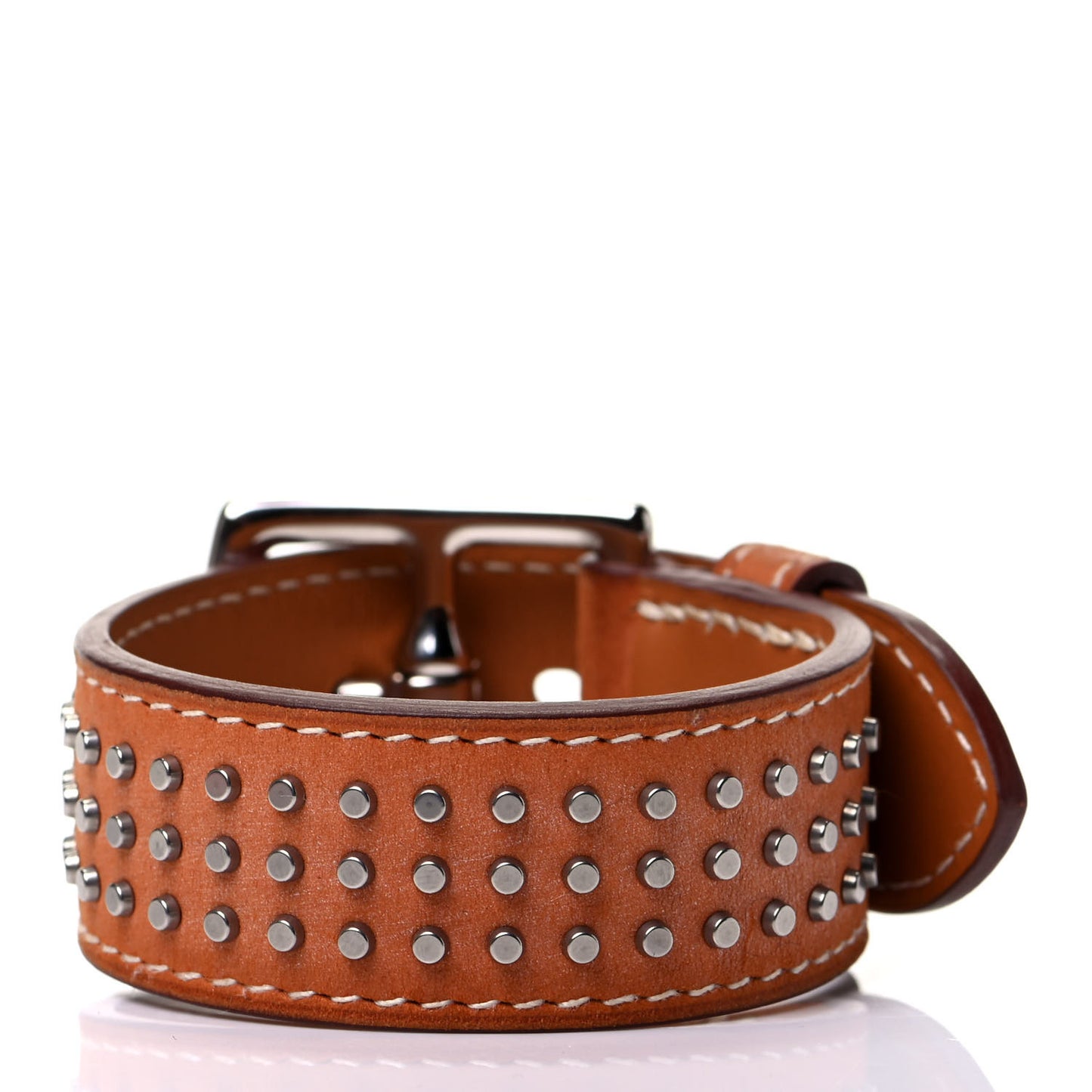 Barenia Studded Buckle Bracelet Fauve