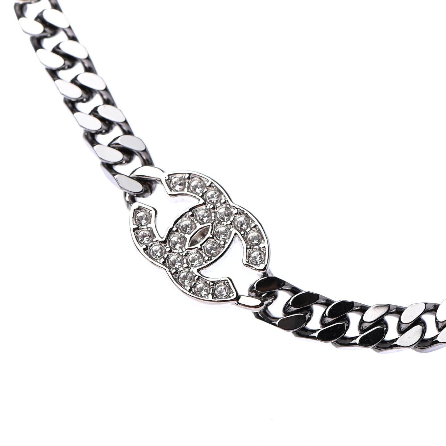 Ruthenium Crystal Chain CC Choker Silver