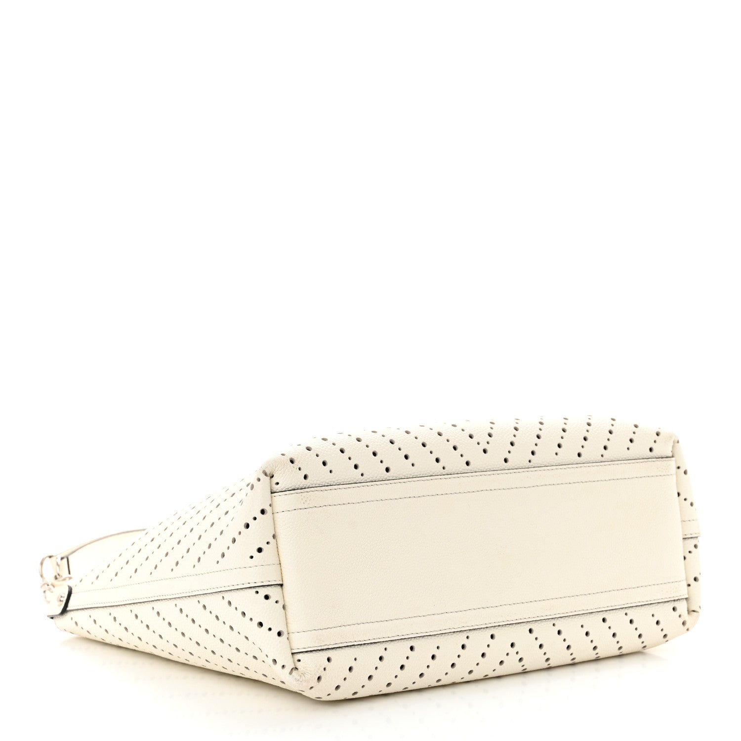 Chanel Perforated Grained Calfskin Large Shopping Tote White 5 of 12