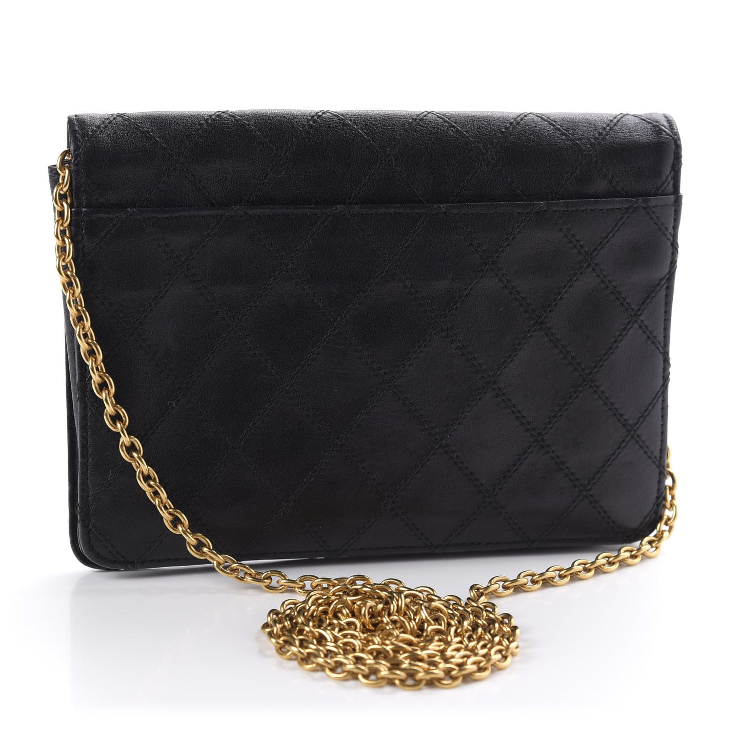 Lambskin Diamond Stitch Crossbody Black