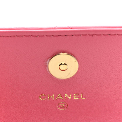 Chanel Lambskin Quilted CC Hook Card Holder Pink 6 of 9