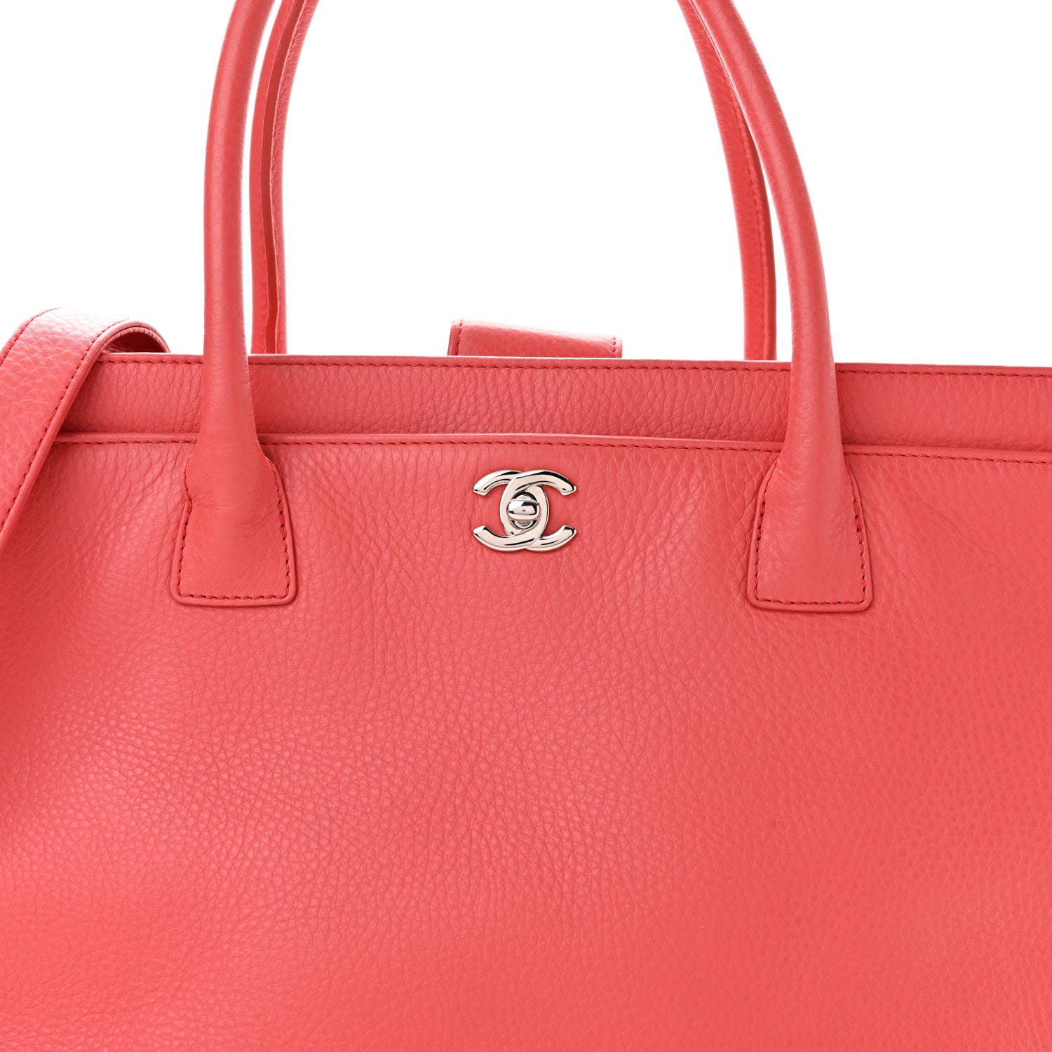 Chanel Calfskin Cerf Executive Shopper Tote Coral 9 of 11