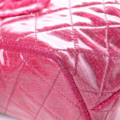 Chanel Vinyl Quilted Funny Tweed Tote Fuchsia 10 of 16