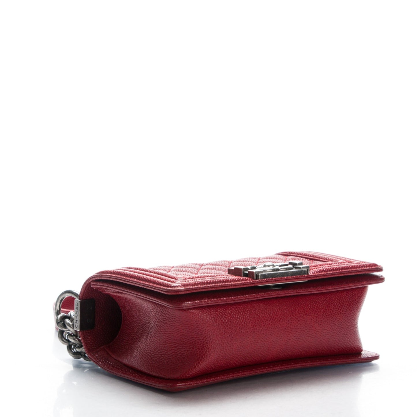 Caviar Quilted Small Boy Flap Bag Dark Red