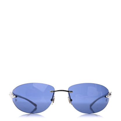 Cartier Panthere De Cartier Sunglasses Blue Silver 2 of 7
