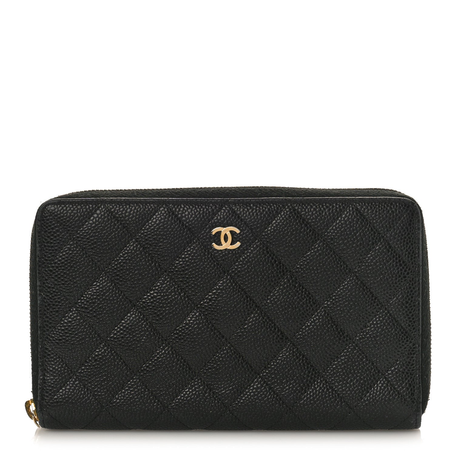 Chanel Caviar Quilted Large Zip Around Organizer Wallet Black 1 of 12