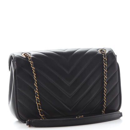 Chanel Lambskin Chevron Quilted Small Pyramid CC Flap Black 2 of 7