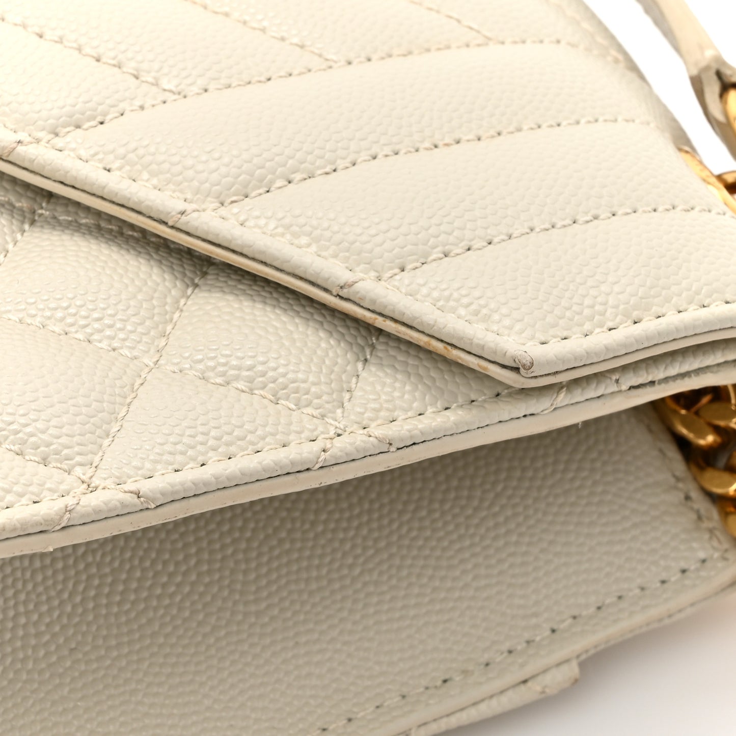 Grain De Poudre Medium Triquilt Monogram Satchel Crema Soft