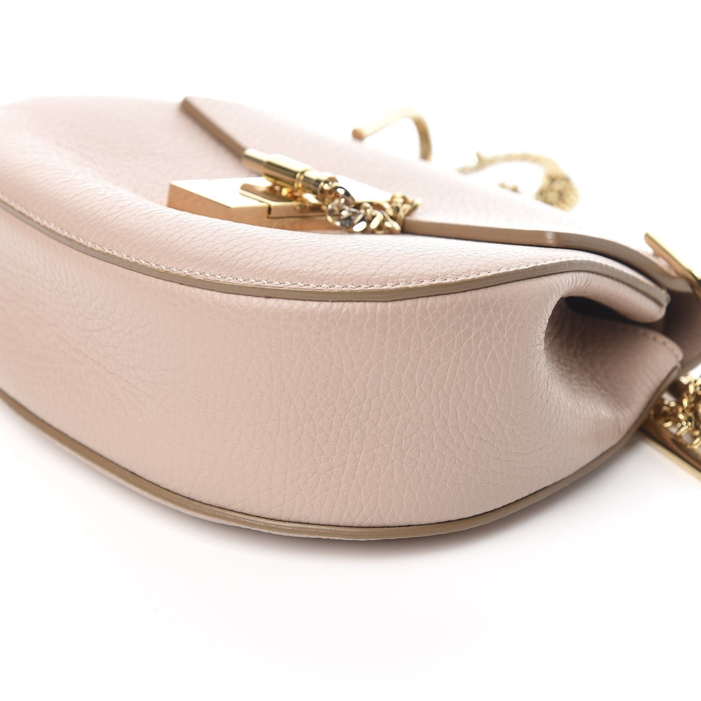 Grained Lambskin Mini Drew Shoulder Bag Cement Pink
