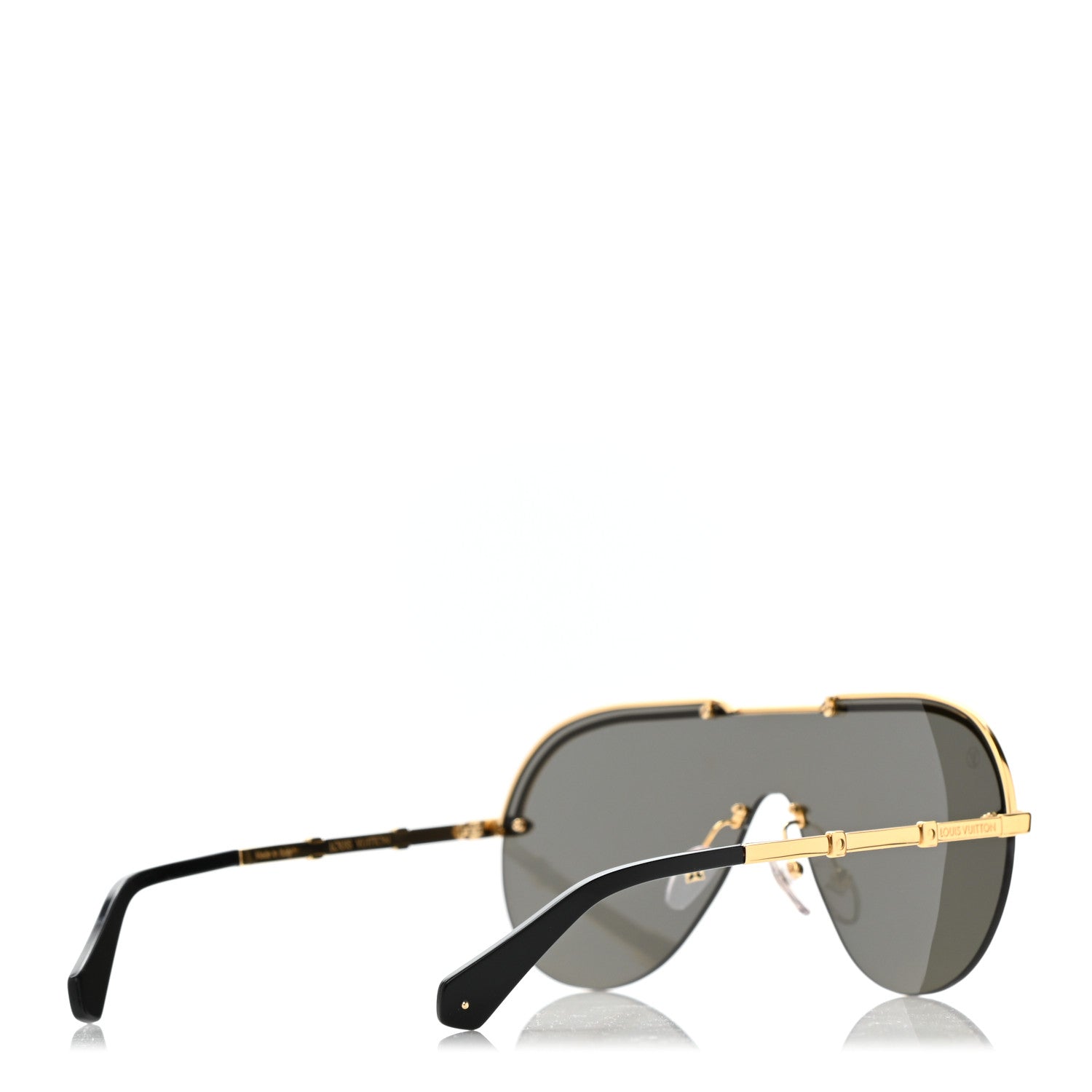 Louis Vuitton Metal Aviator Sunglasses Z1230E Black Gold 4 of 8