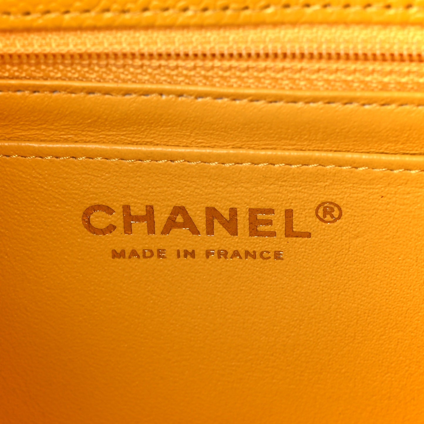 Caviar Quilted Mini Rectangular Flap Yellow
