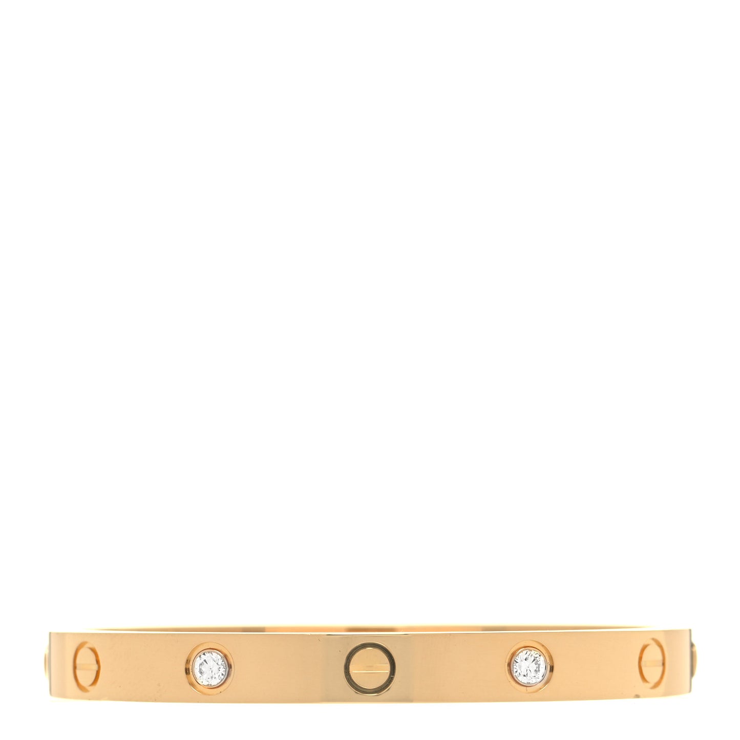 18K Yellow Gold 4 Diamond LOVE Bracelet 16
