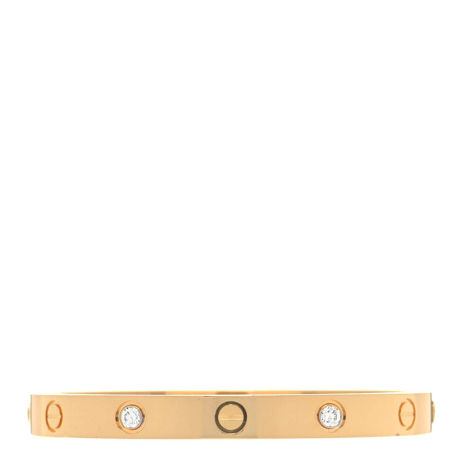 Cartier 18K Yellow Gold 4 Diamond LOVE Bracelet 16 3 of 5
