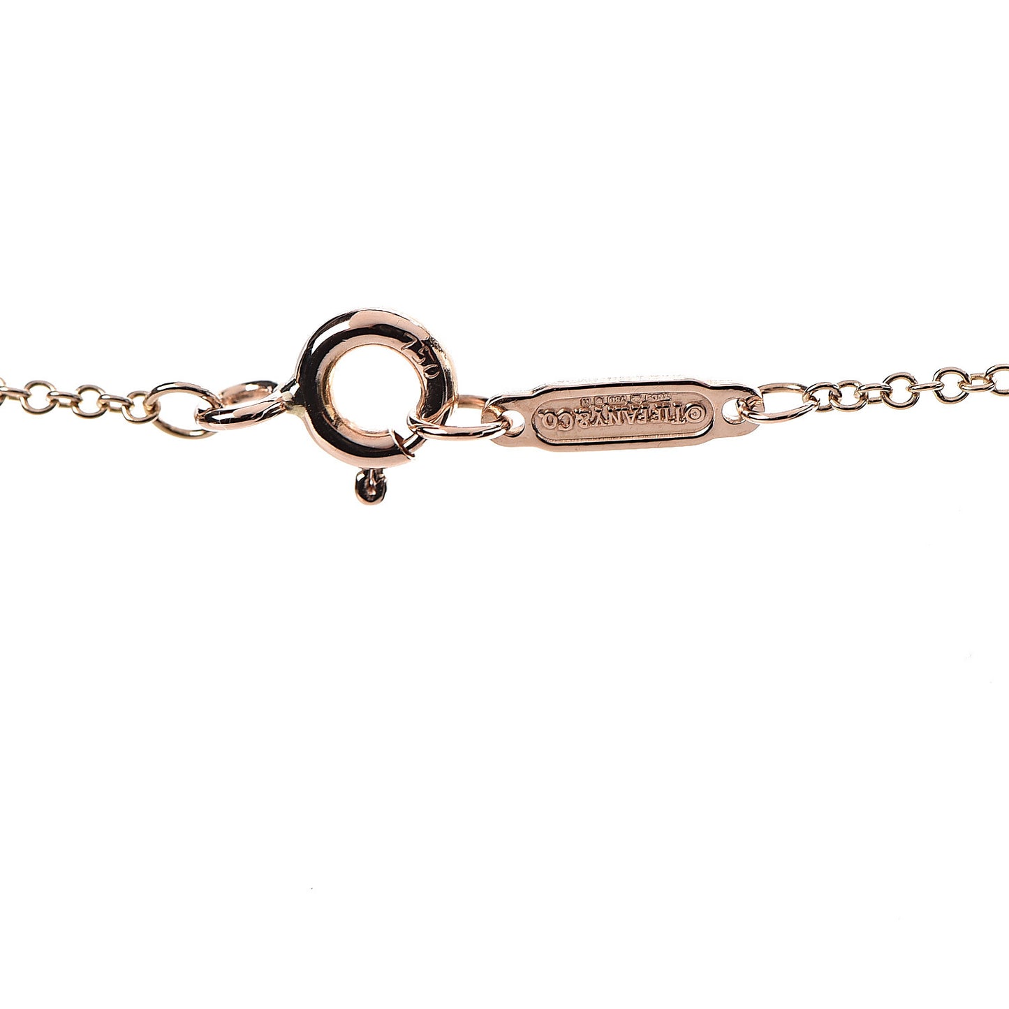 18K Rose Gold Diamond Mini Vintage Oval Key Pendant Necklace