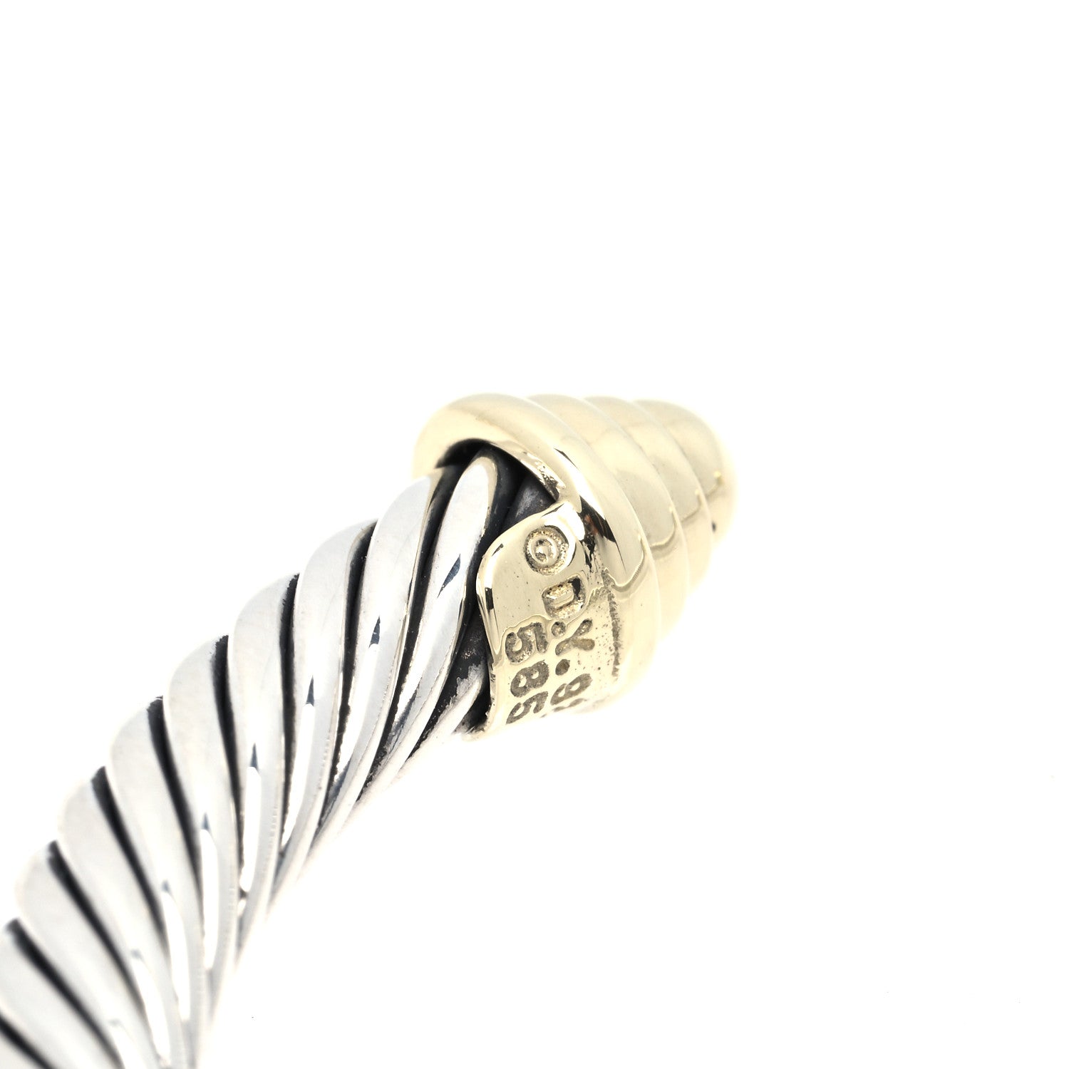 David Yurman Sterling Silver 14K Yellow Gold 5mm Cable Classics Bracelet 3 of 4