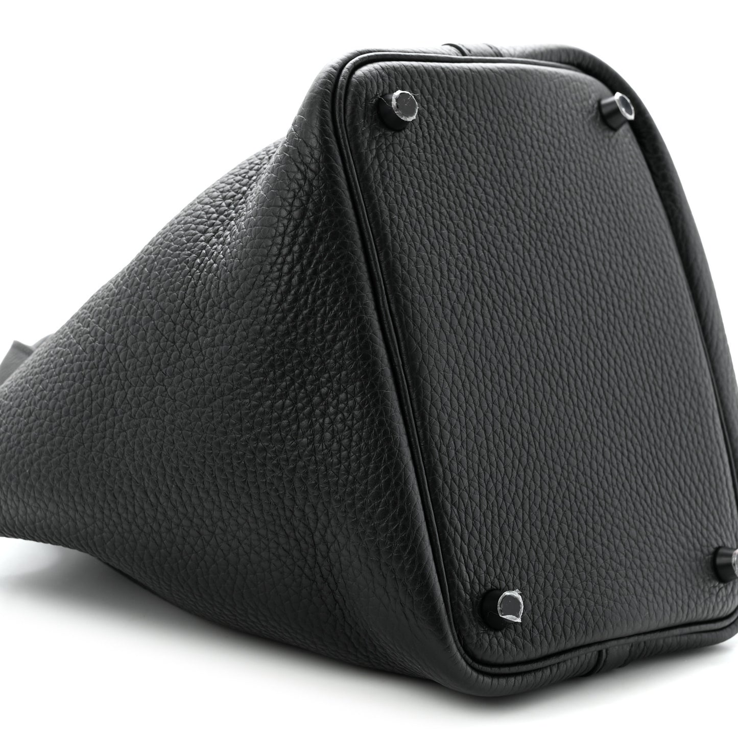 Taurillon Clemence Monochrome Picotin Lock 18 PM Black