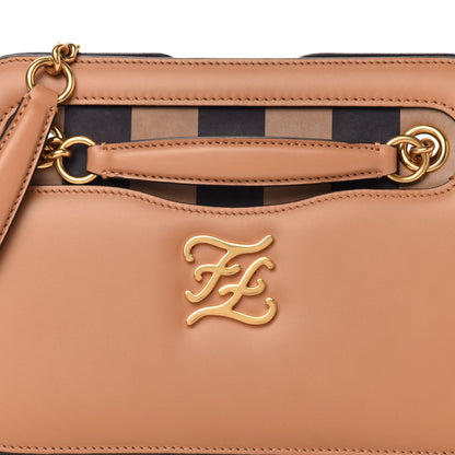Fendi Vitello King Nubuck Pequin Karligraphy Pocket Shoulder Bag Biscuit Tobacco Moro 14 of 14
