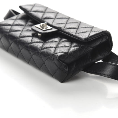 Chanel Aged Calfskin Quilted 2.55 Reissue Flap Belt Bag Clutch Black 7 of 9
