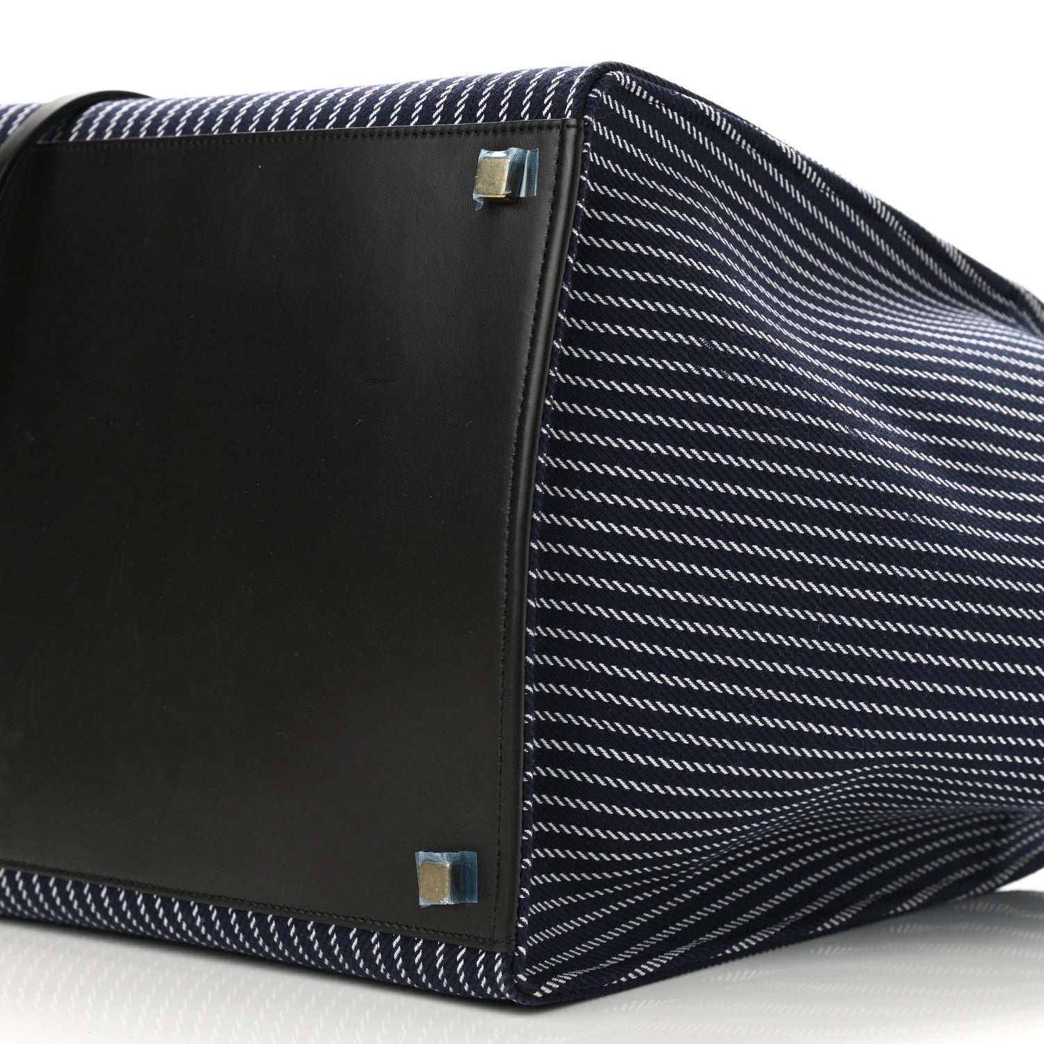 Celine Cotton Canvas Striped Medium Phantom Luggage Navy White 11 of 12