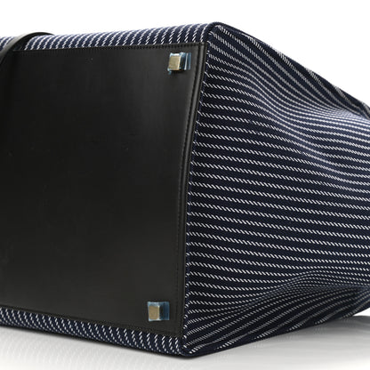 Celine Cotton Canvas Striped Medium Phantom Luggage Navy White 11 of 12