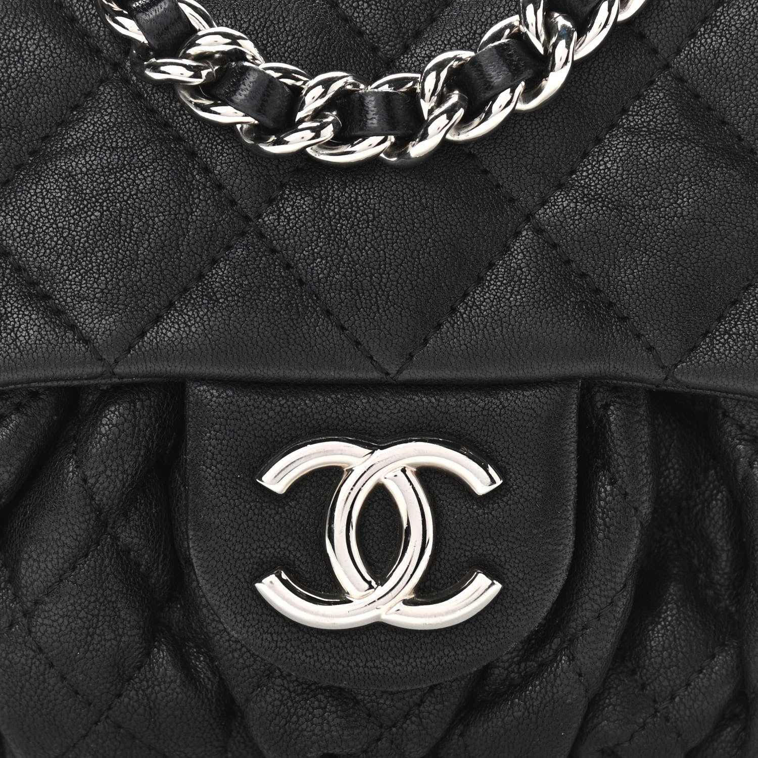 Chanel Washed Lambskin Mini Chain Around Messenger Black 8 of 11