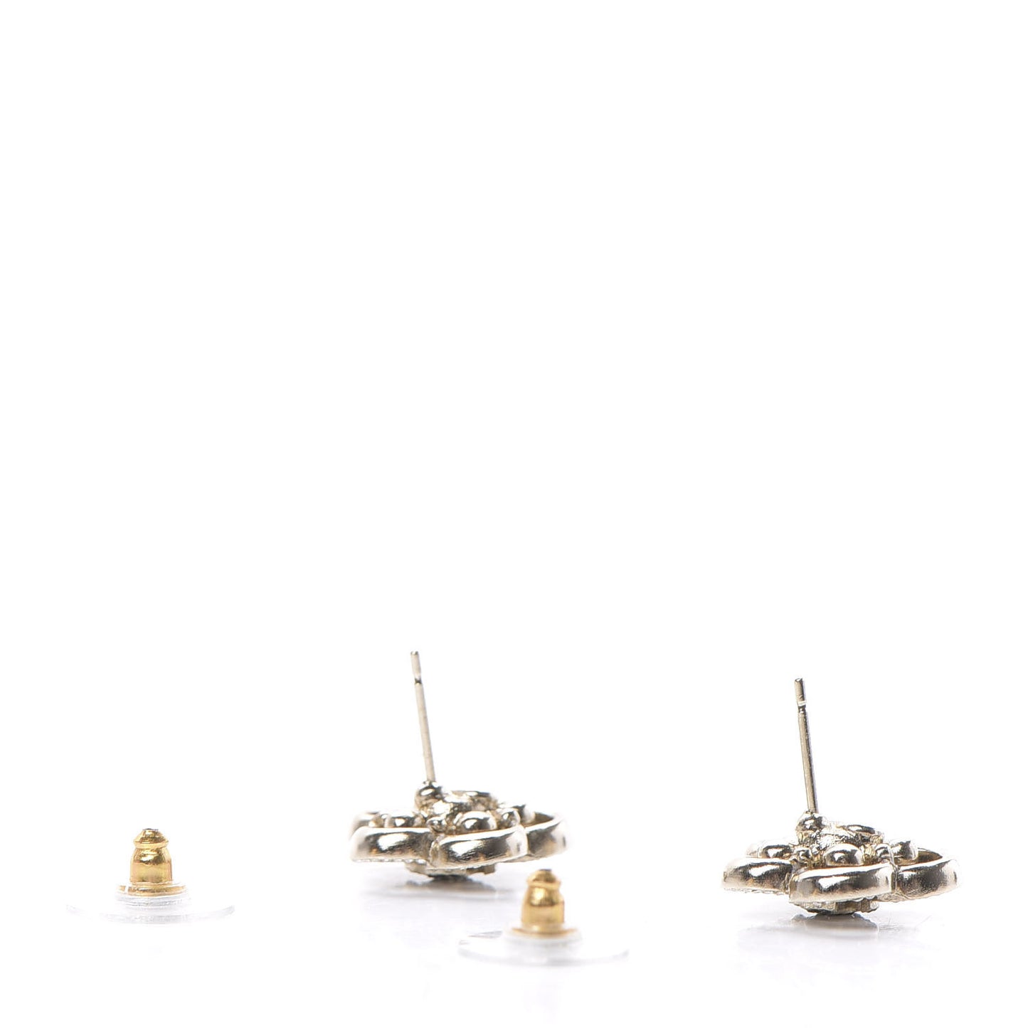 Crystal CC Camellia Earrings Black Gold