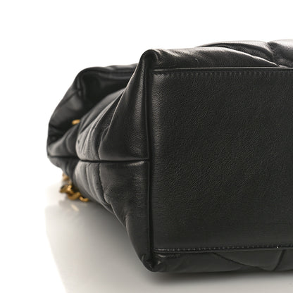 Saint Laurent Lambskin Quilted Medium Loulou Puffer Monogram Chain Satchel Black 7 of 8
