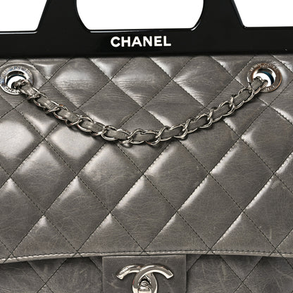 Chanel Glazed Calfskin Quilted Large CC Delivery Tote Grey 8 of 10