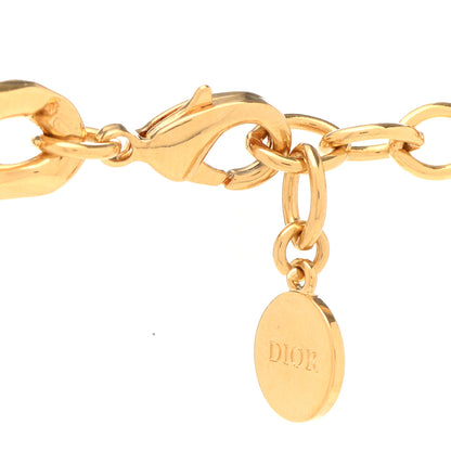 Christian Dior Metal CD Choker Necklace Gold Pink 5 of 6