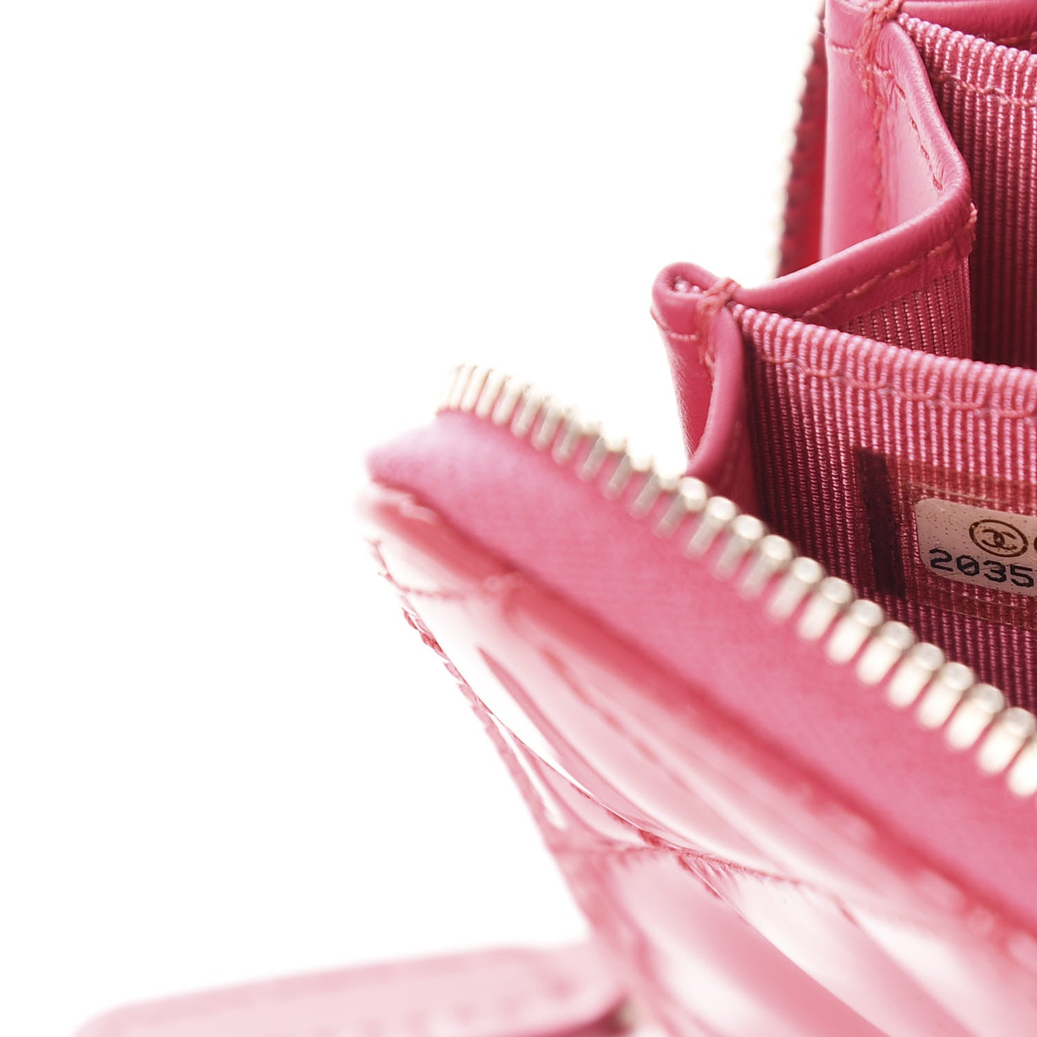 Chanel Patent Quilted Small Zip Around Wallet Pink 8 of 9