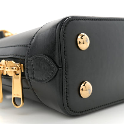 Gucci Boarded Plutone Calfskin Small Horsebit 1955 Top Handle Bag Black 9 of 15
