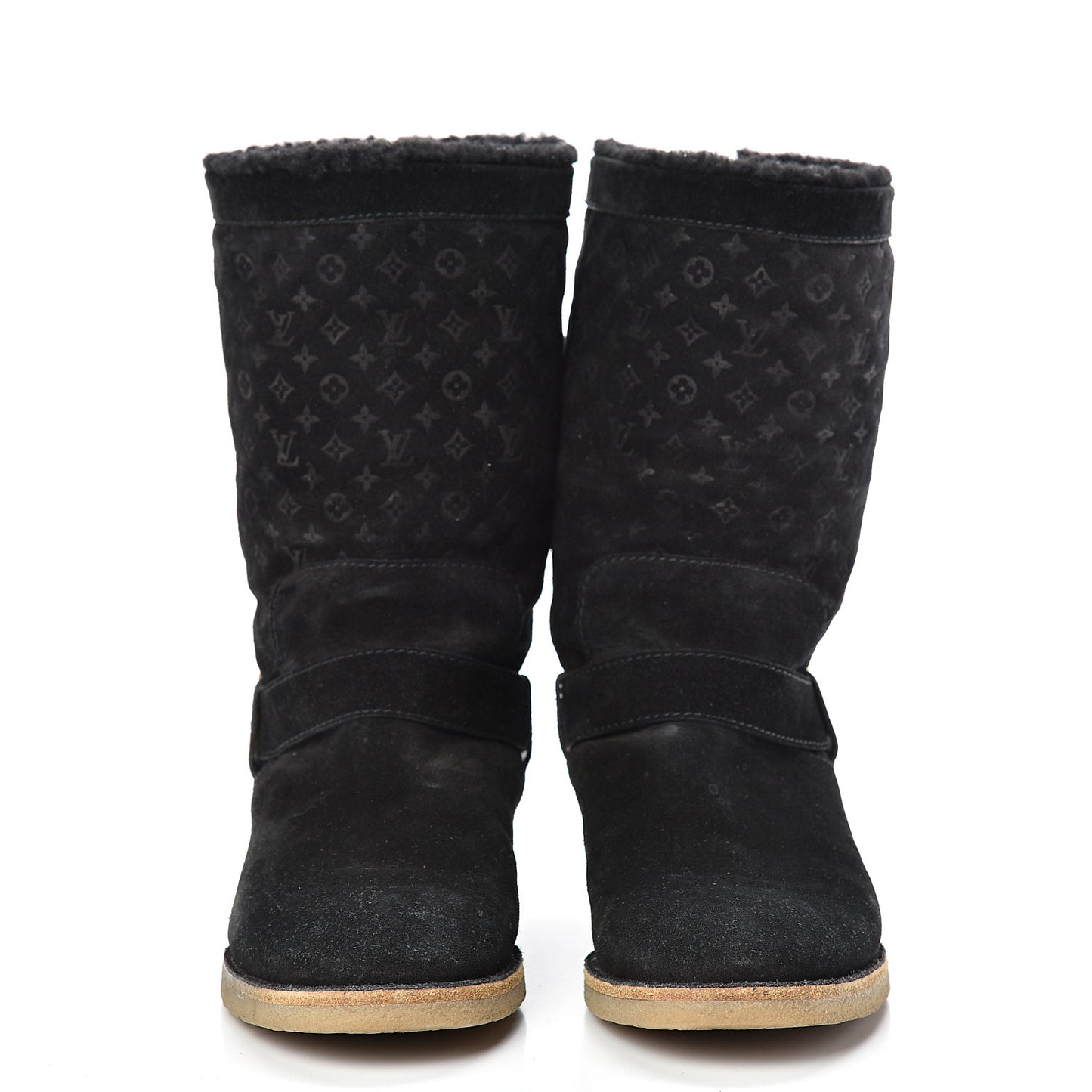 Suede Shearling Fauvist Boots 39 Black