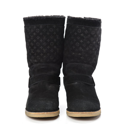 Louis Vuitton Suede Shearling Fauvist Boots 39 Black 2 of 11