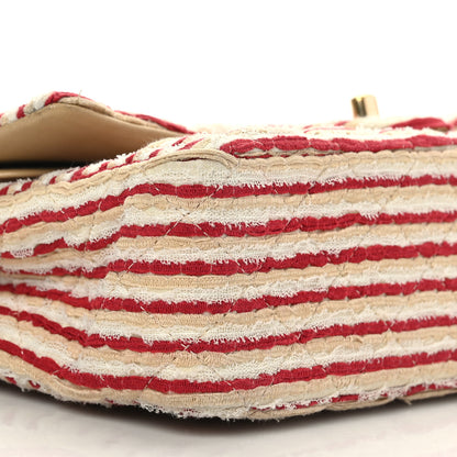 Chanel Jersey Quilted Medium Coco Sailor Flap Red White 8 of 9