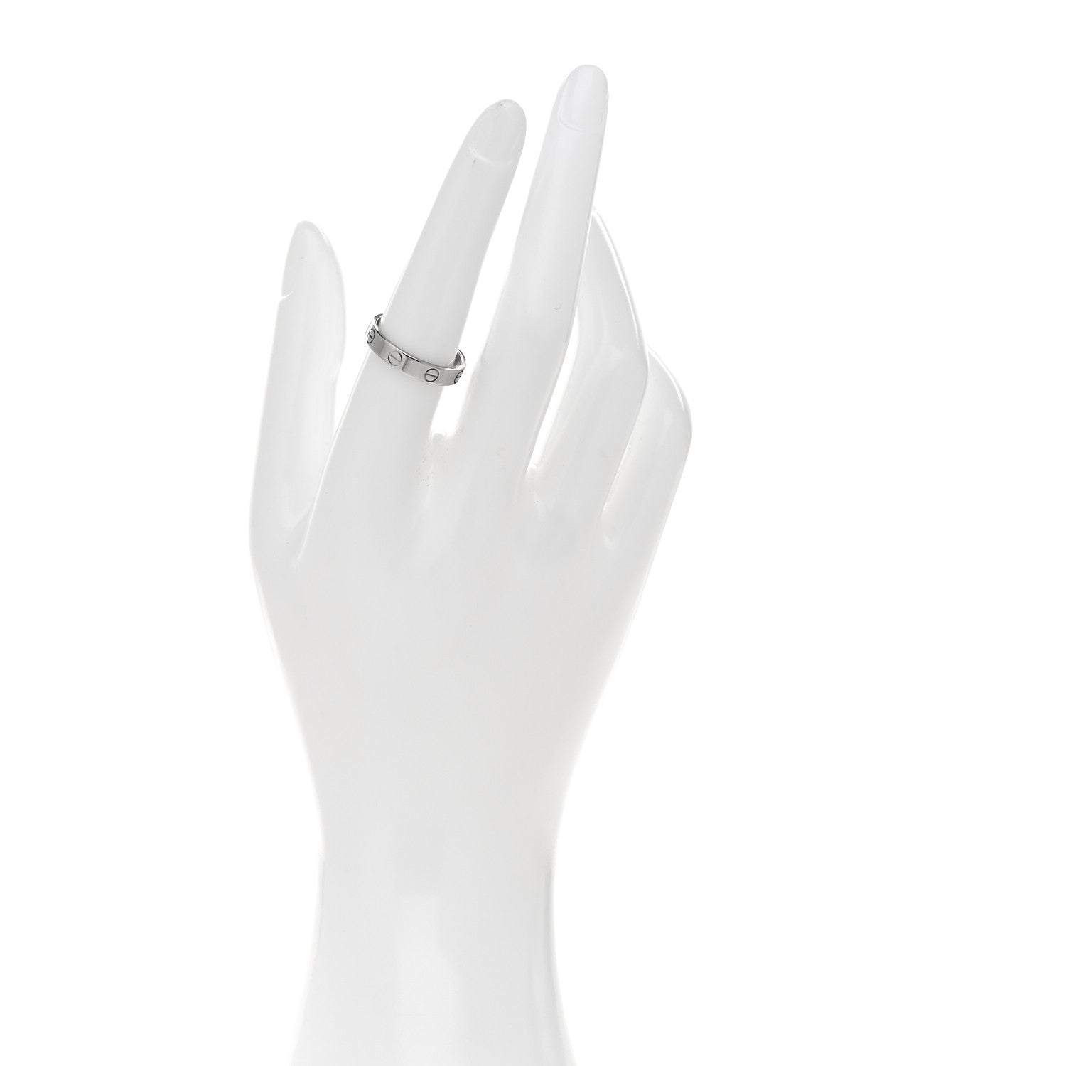 Cartier 18K White Gold 3.5mm LOVE Wedding Band Ring 54 6.75 2 of 4