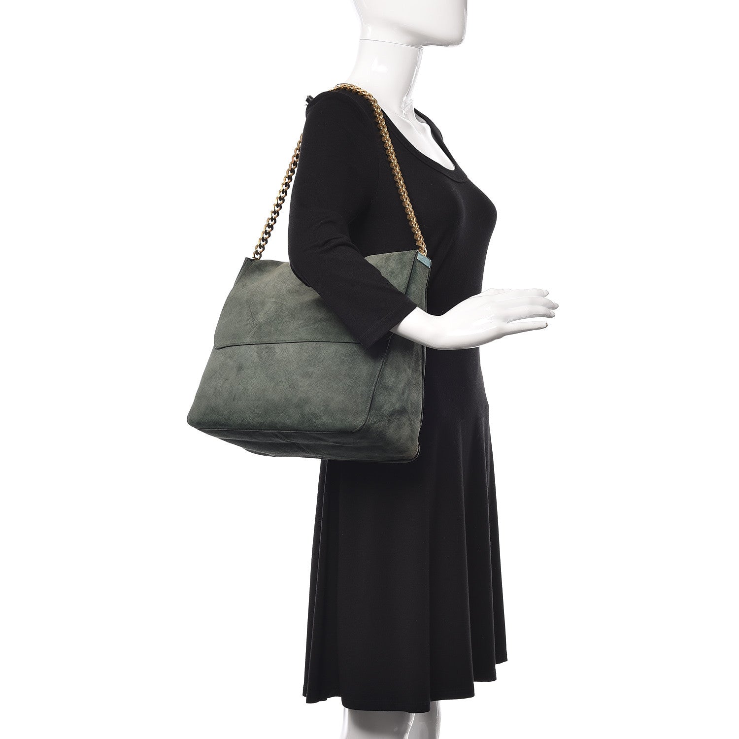 Celine Suede Medium Gourmette Emerald 2 of 13