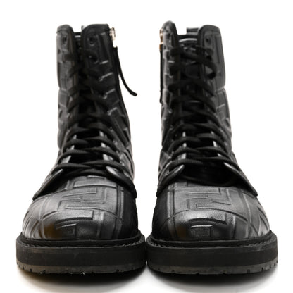 Fendi Nappa FF Embossed Womens Biker Boots 38.5 Black 2 of 11