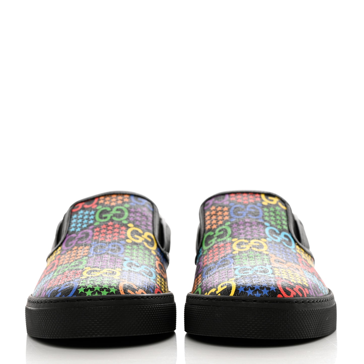 GG Supreme Monogram Psychedelic Mens Slip On Sneakers 10.5 Black Multicolor
