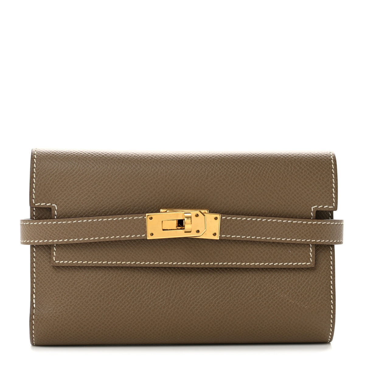 Hermes Epsom Medium Kelly Wallet Etoupe 1 of 9