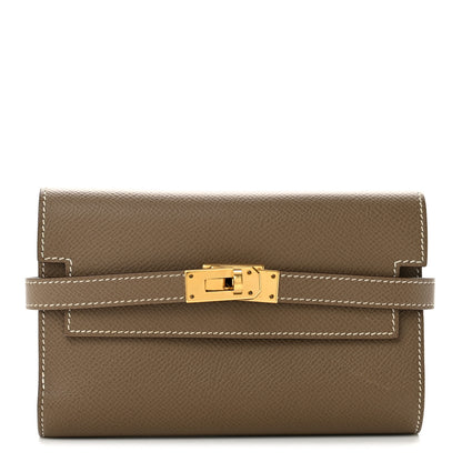 Hermes Epsom Medium Kelly Wallet Etoupe 1 of 9